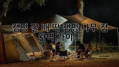 캠핑 갈 때 딱! 캠핑 나무 컵 완벽 가이드